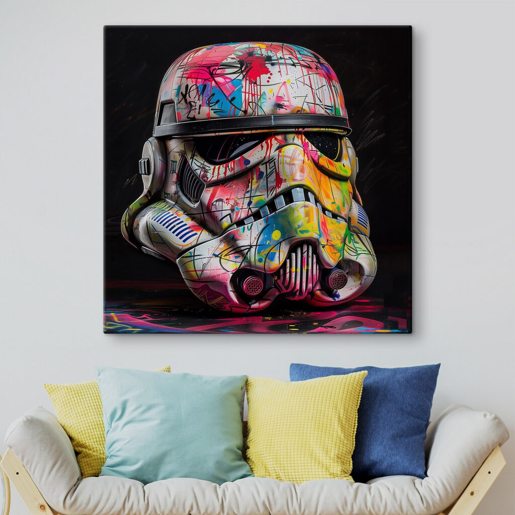 Colorful storm trooper helmet