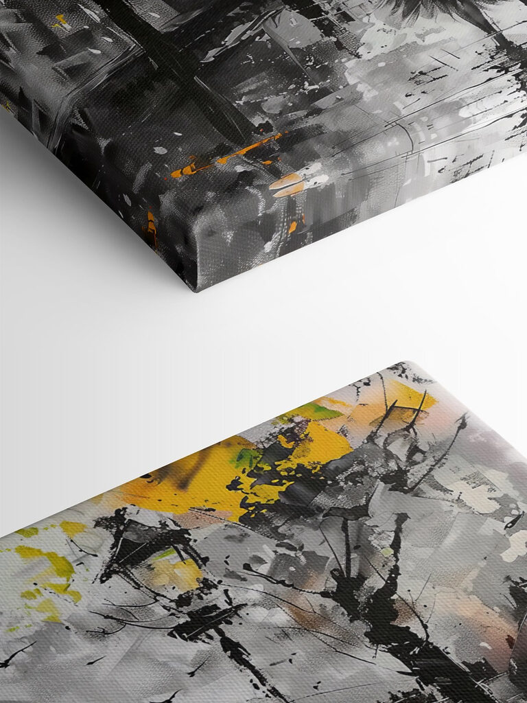 Couple strolling in Parisian art