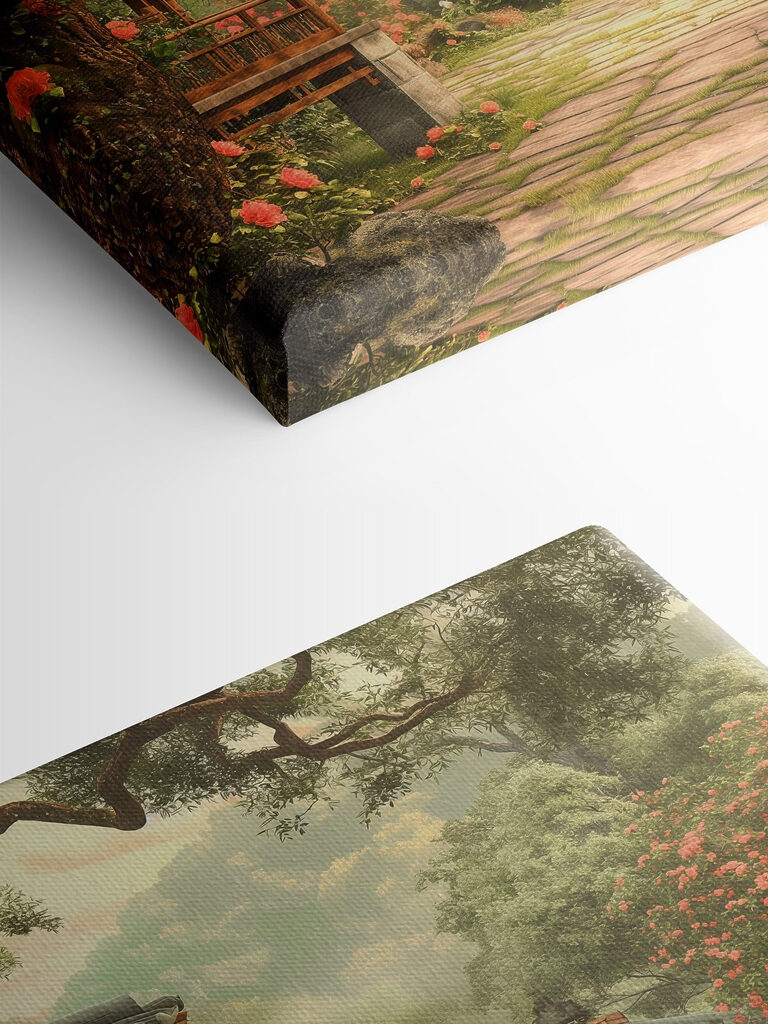 Garden with a gazebo and trees