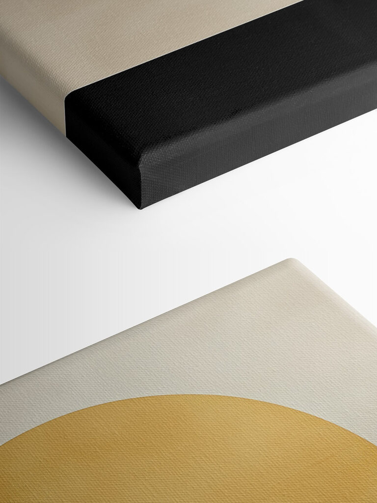 Yellow circle and black squares