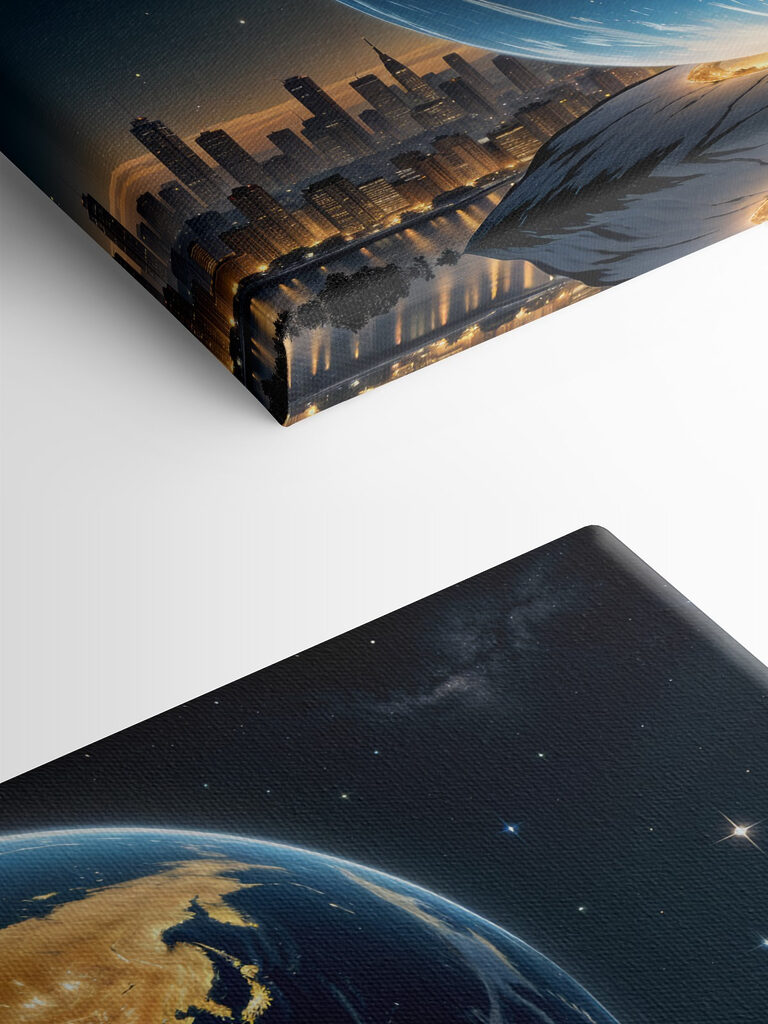 Globe with lights on it