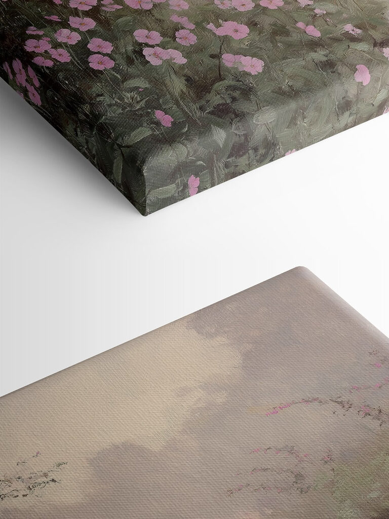 River with purple flowers