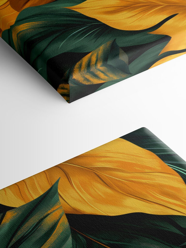 Close up of green and yellow leaves