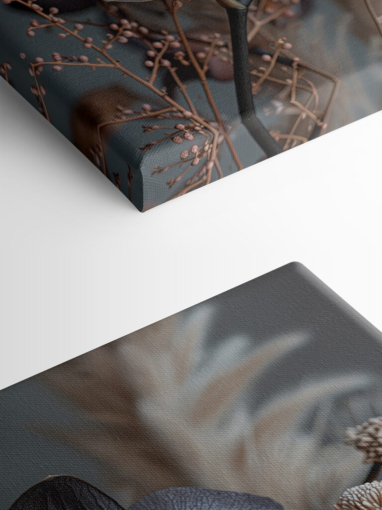 Black flower with white flowers