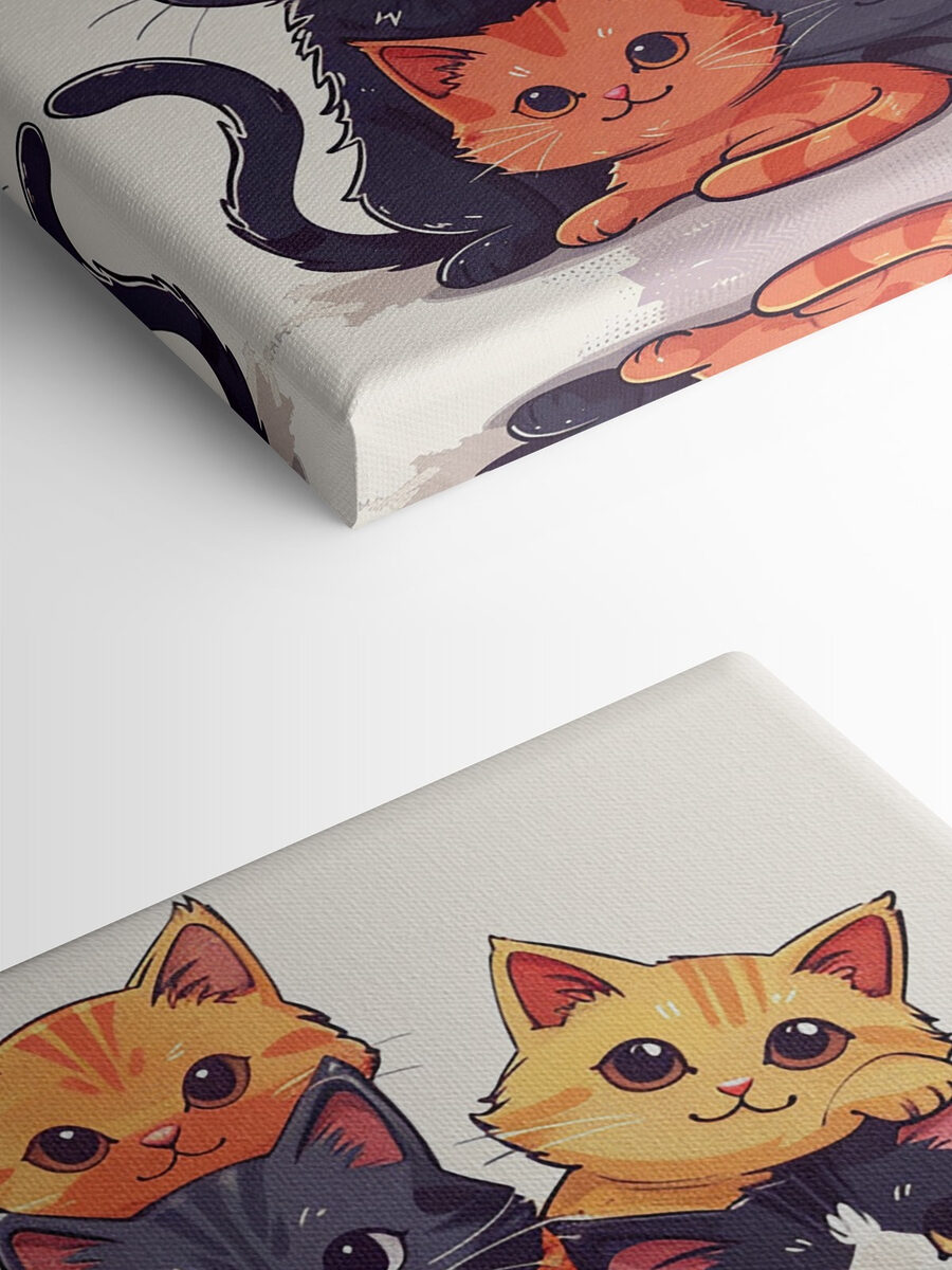 Canvas prints Group of cats stacked together