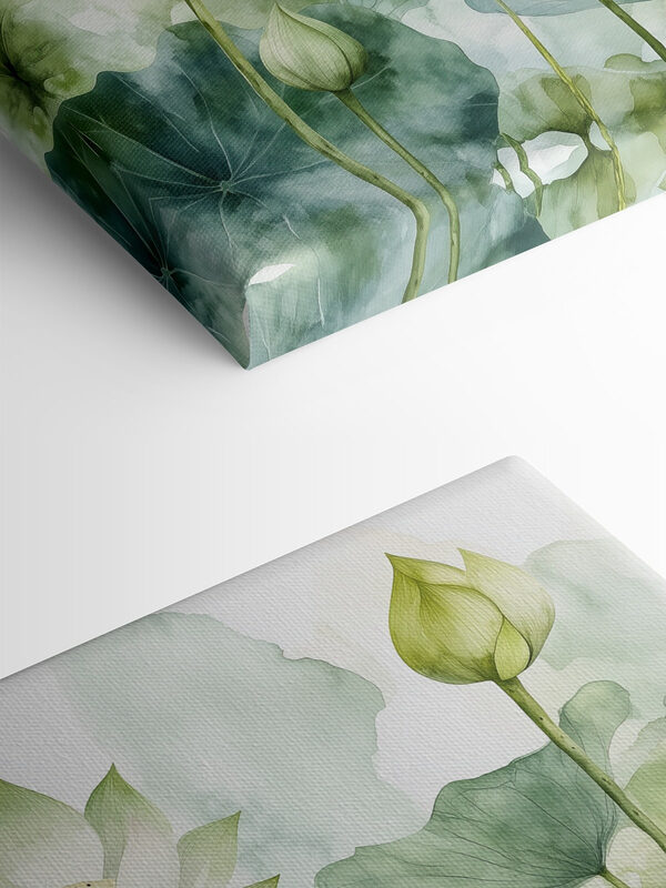 Painting of white flowers and green leaves