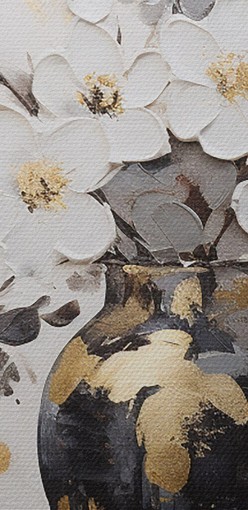 Painting of flowers in a vase Painting of flowers in a vase