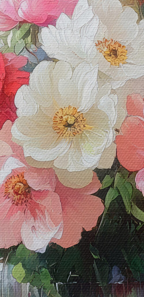 Painting of flowers in a vase Painting of flowers in a vase