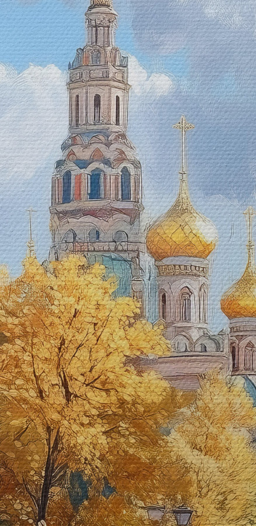 Ulica z budynkami i drzewami Ulica z budynkami i drzewami