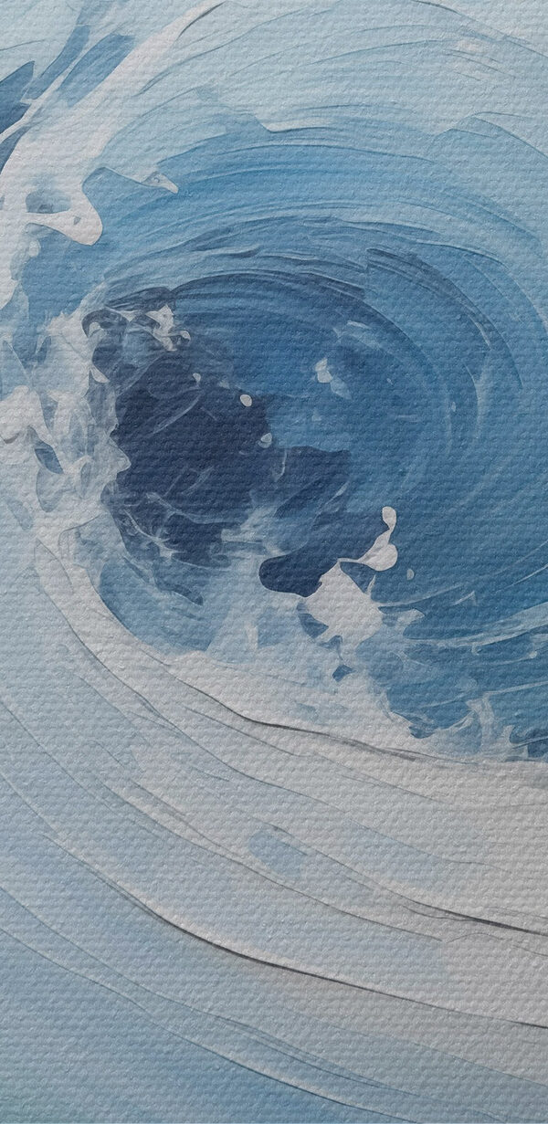 White and blue swirly waves