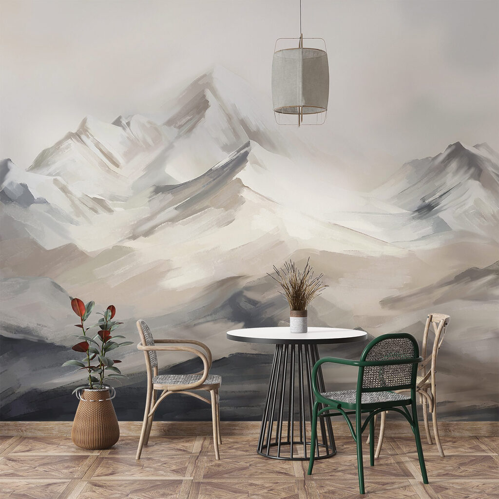 Painting of a mountain range