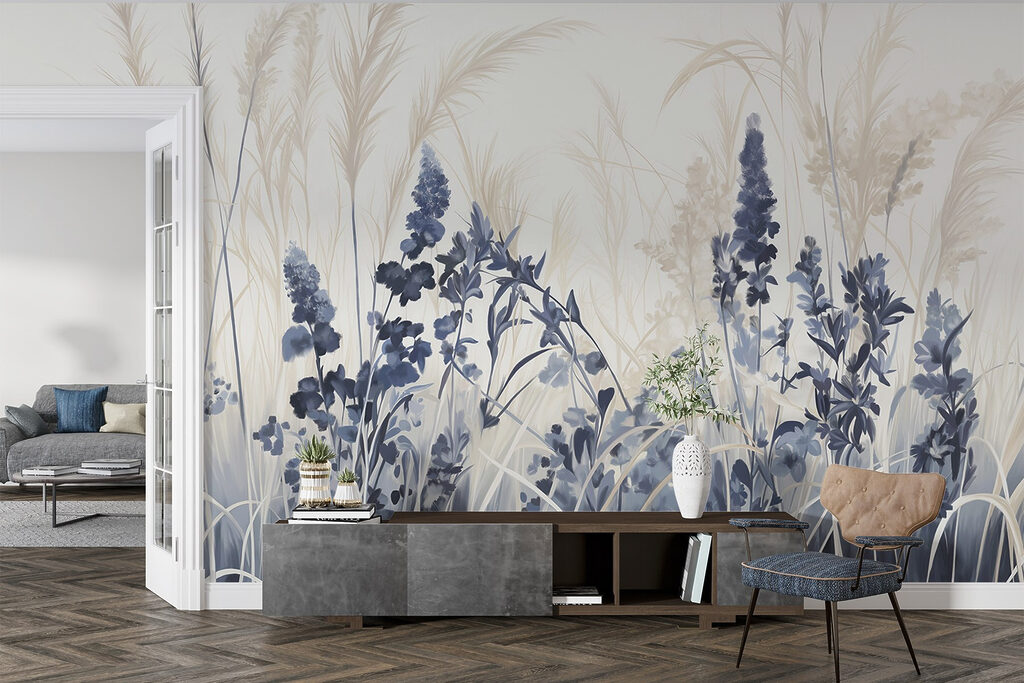 Painting of flowers and grass