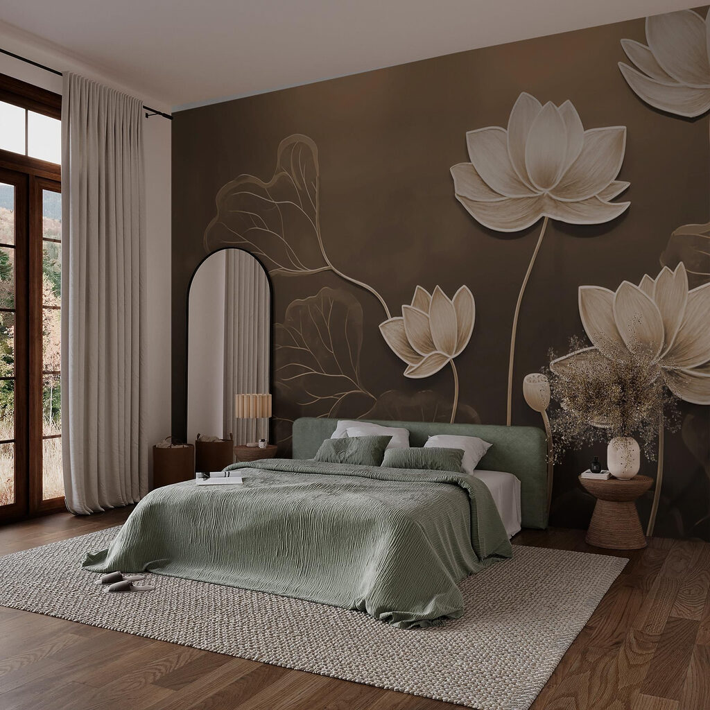 Serene blooms on a muted canvas