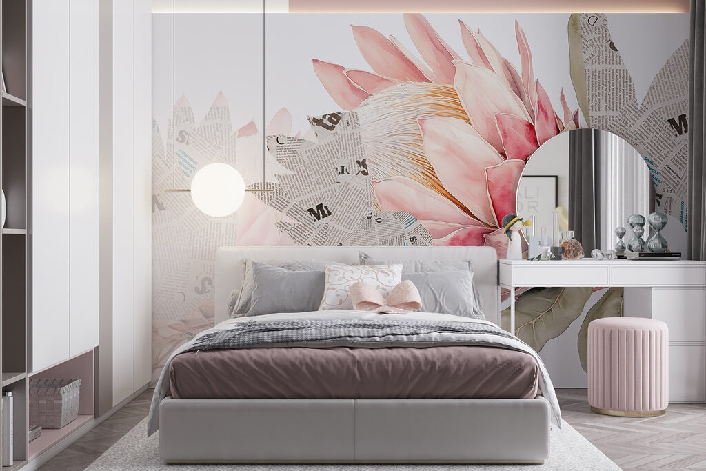 Flower with newspaper and newspaper