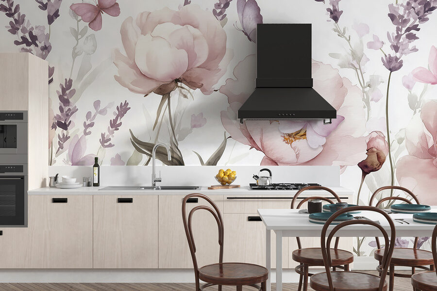 Painting of flowers and butterflies Painting of flowers and butterflies