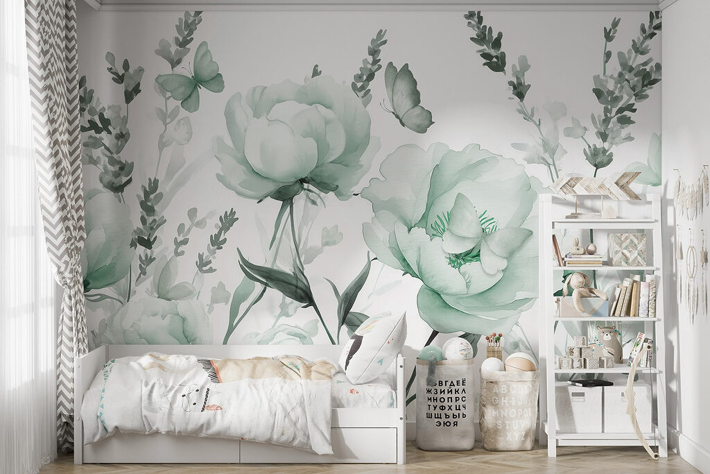 Delicate blooms in soft green hues