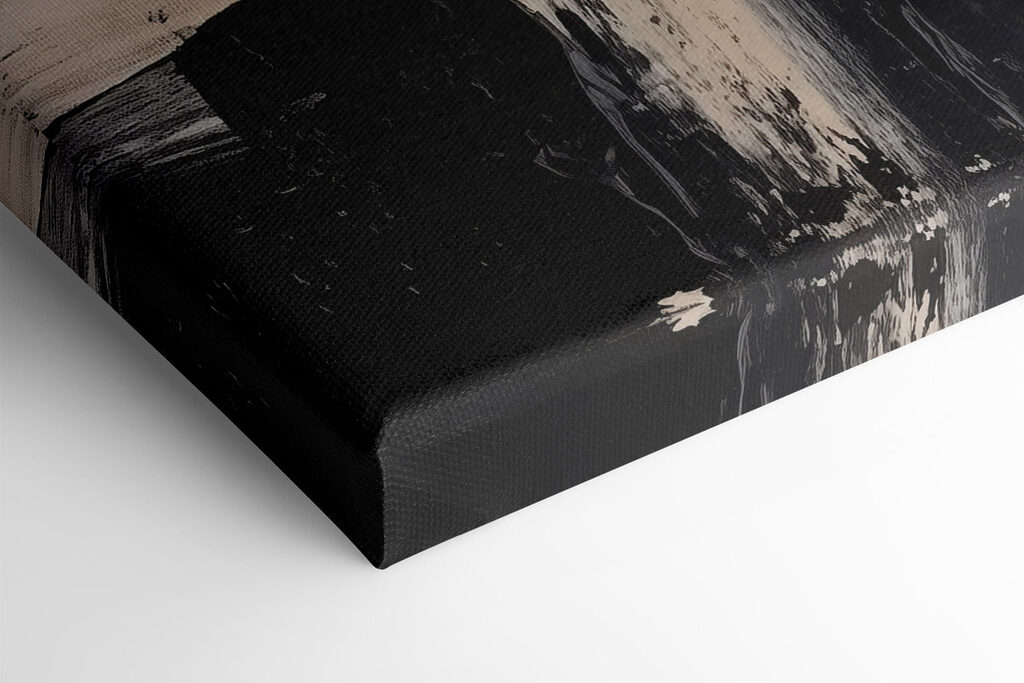 White and black paint on a white surface