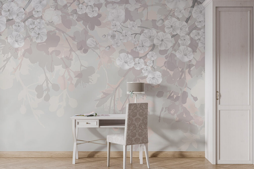 White flowers on a white background