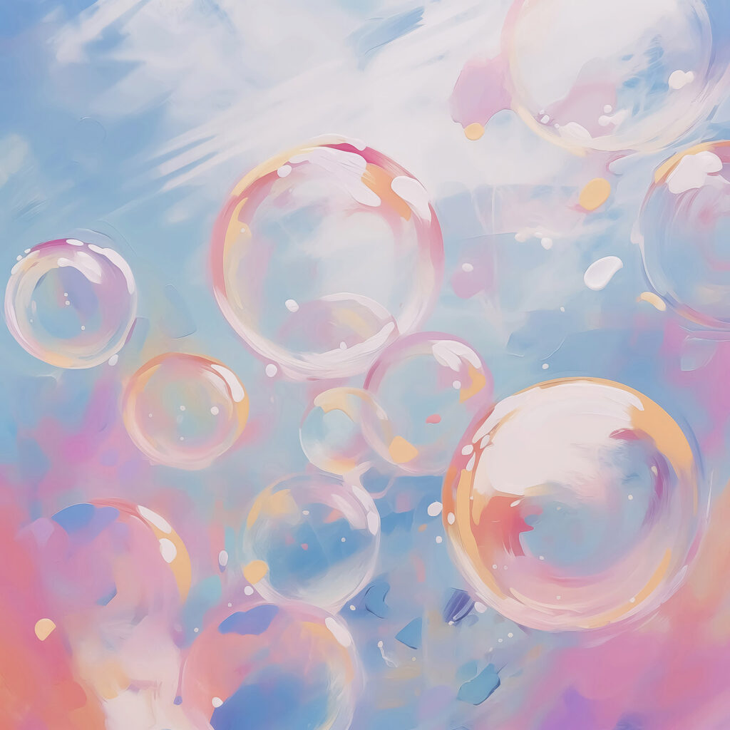 Group of bubbles in the air