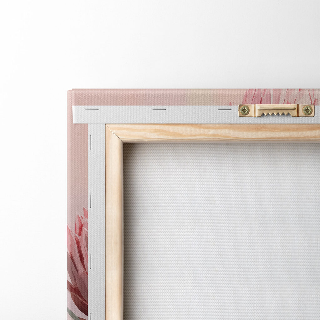 Painting of flowers on a pink background