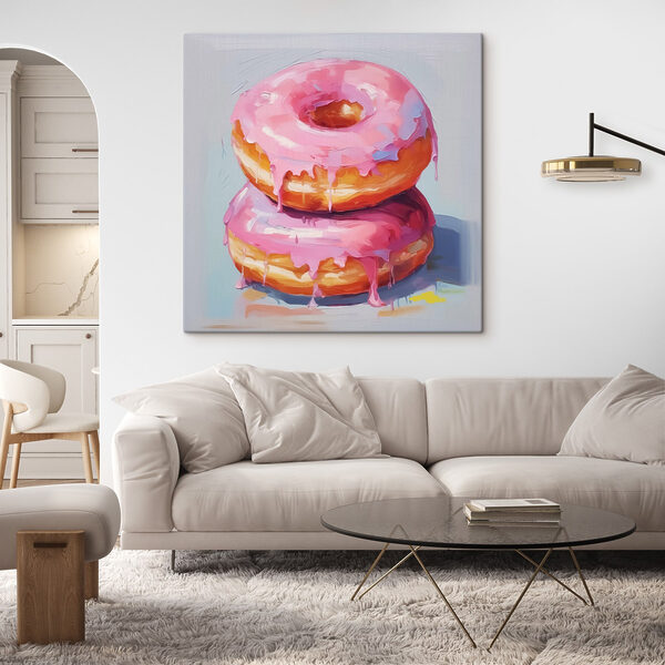 Dwa pączki z różowym lukrem Dwa pączki z różowym lukrem