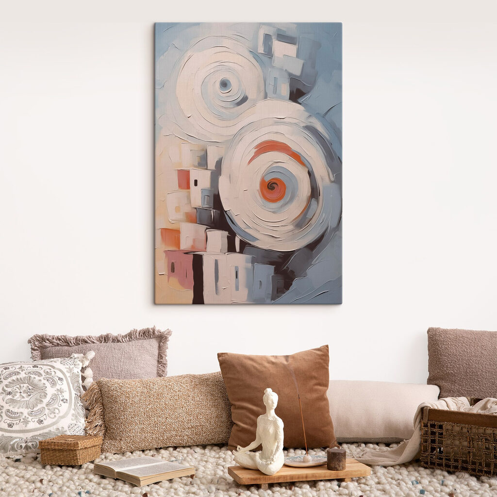 Painting of a spiraling pattern