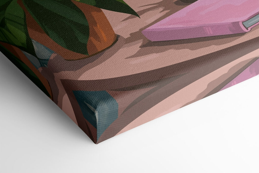 Vase of flowers and a candle in front of a window