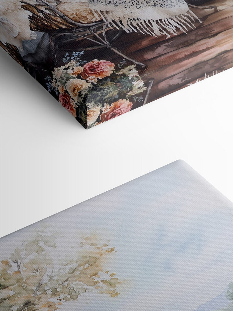 Painting of sheep on a porch