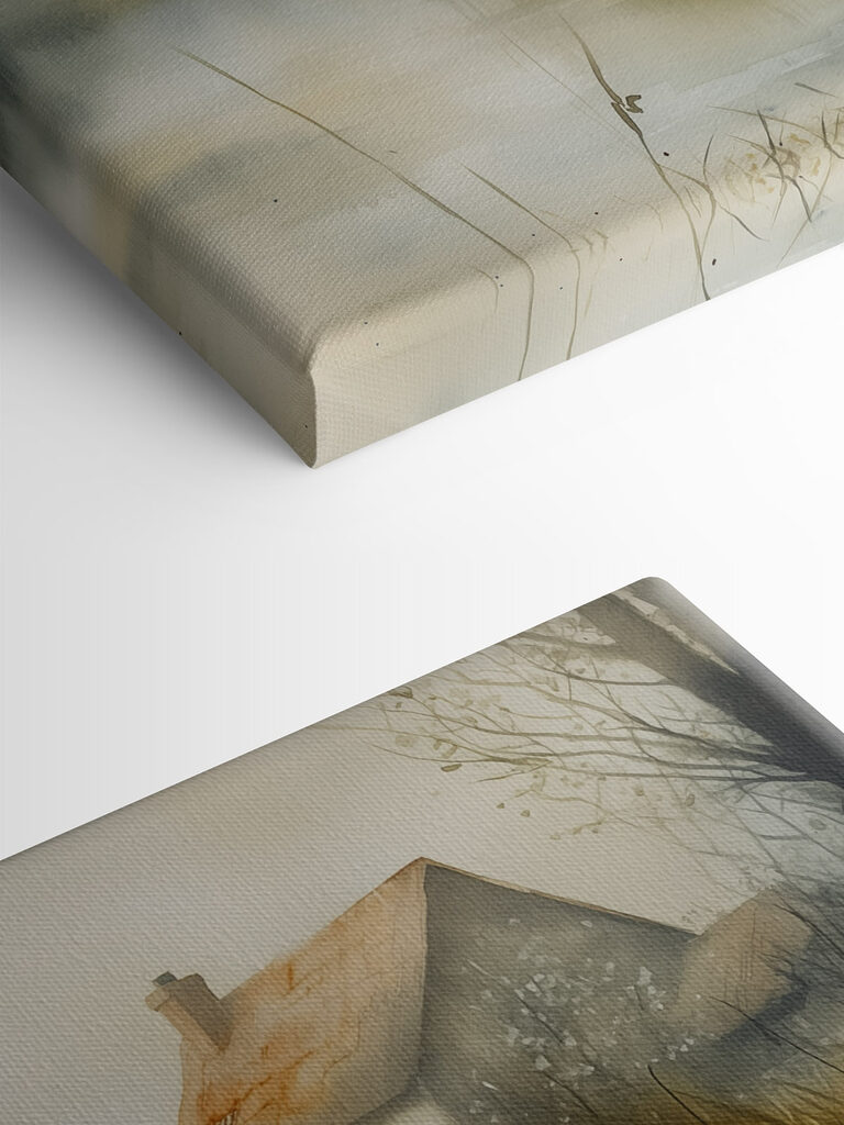 Watercolor painting of geese in a pond Watercolor painting of geese in a pond