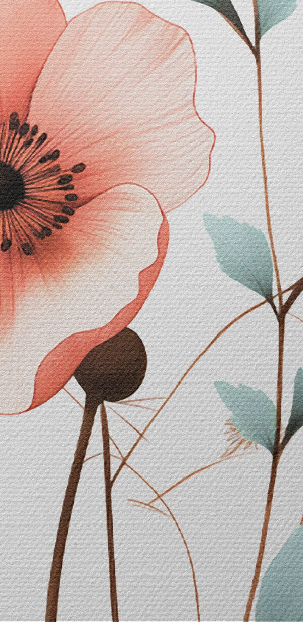 Flower with leaves on a stem Flower with leaves on a stem