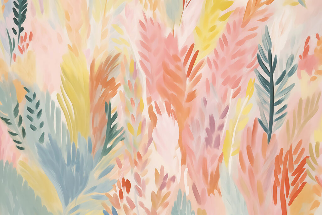 Colorful leaves on a white surface