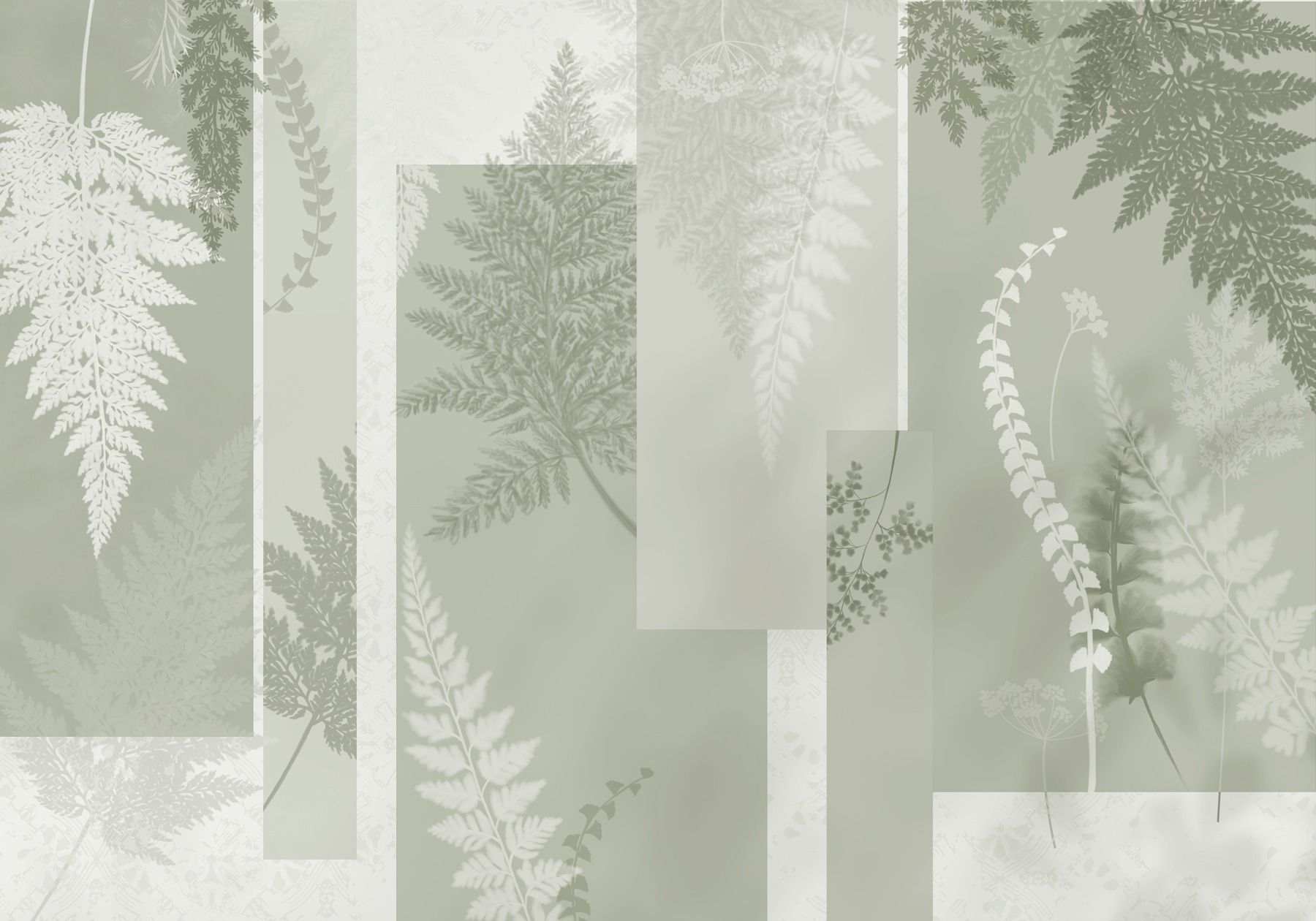 Natural patterns in soft green hues