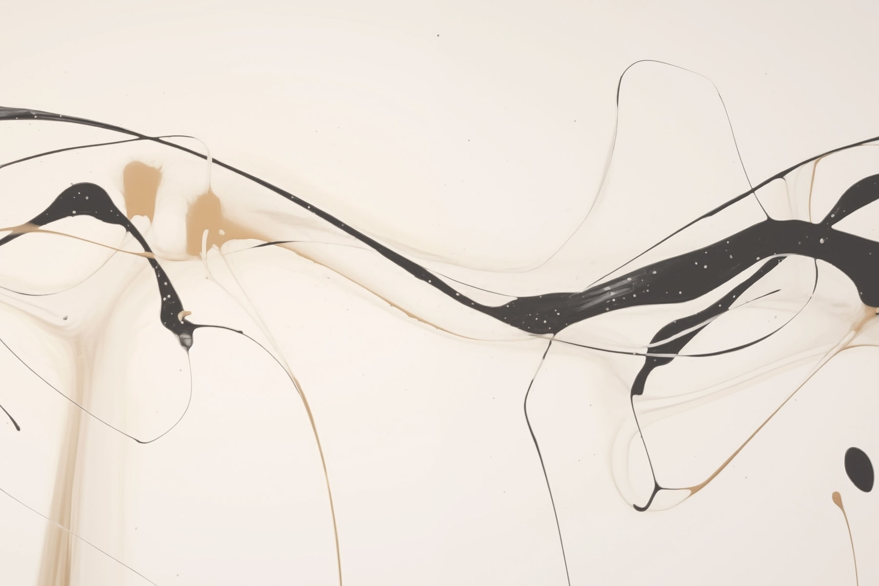 Black and tan paint on a white surface