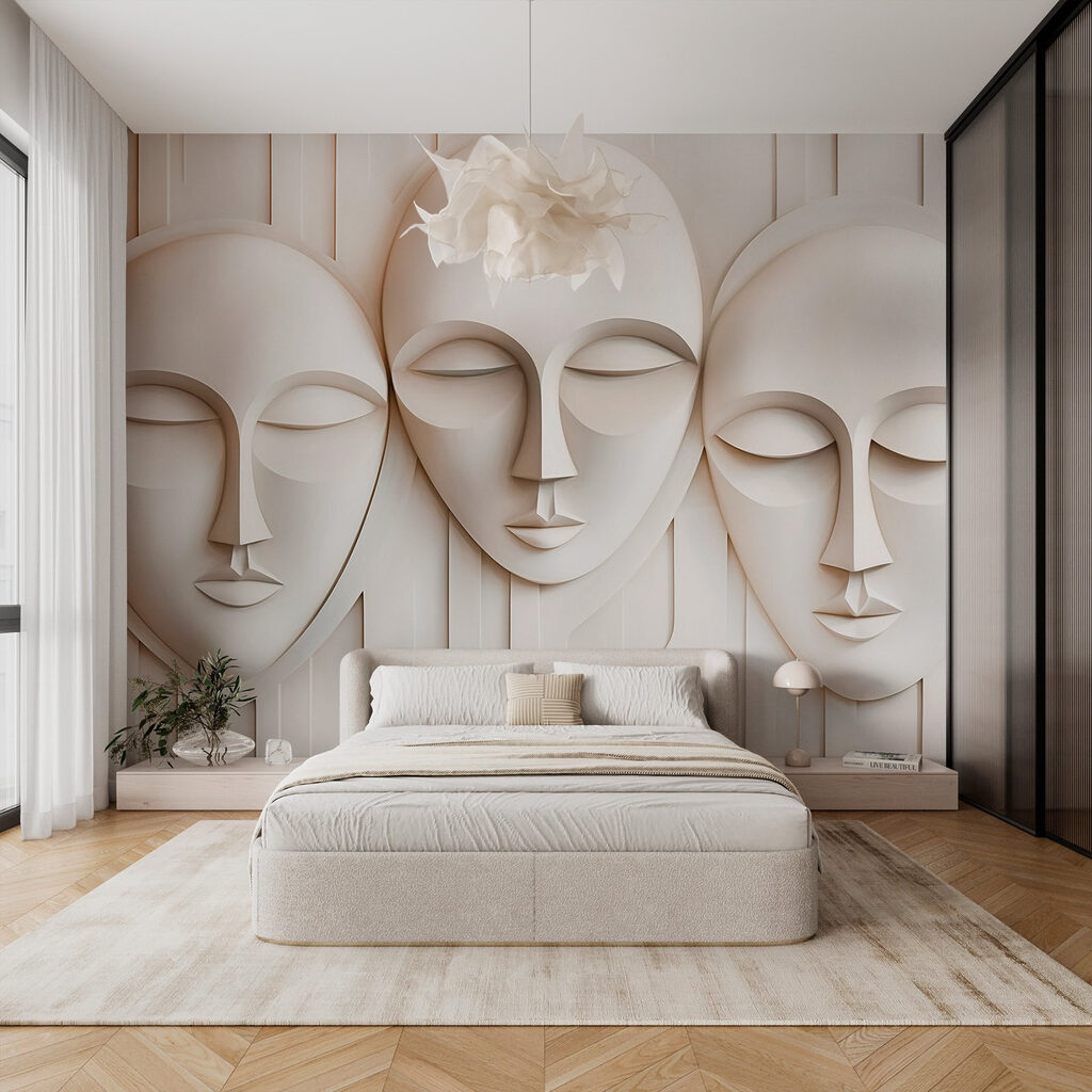 Group of white masks