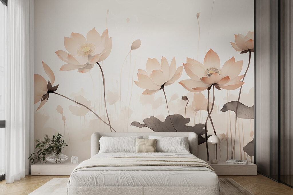 Group of flowers with leaves Group of flowers with leaves