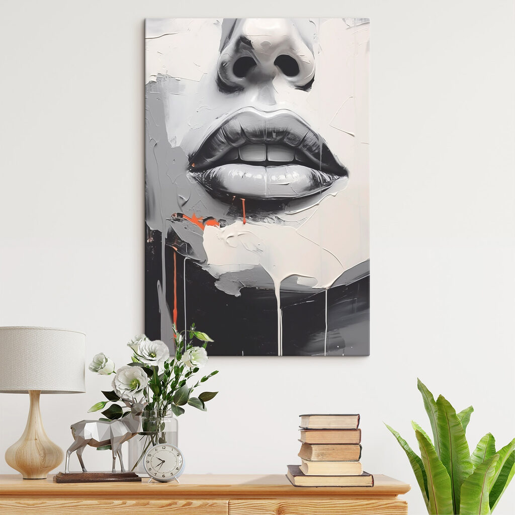 Painting of a woman's lips