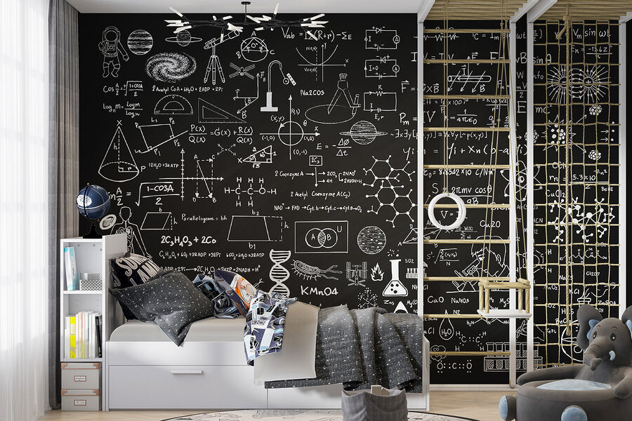 Fototapeta Tablica z symbolami i wzorami matematycznymi - obrazek 3