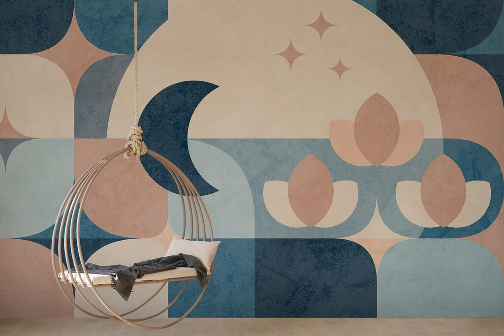 Blue and pink geometric design