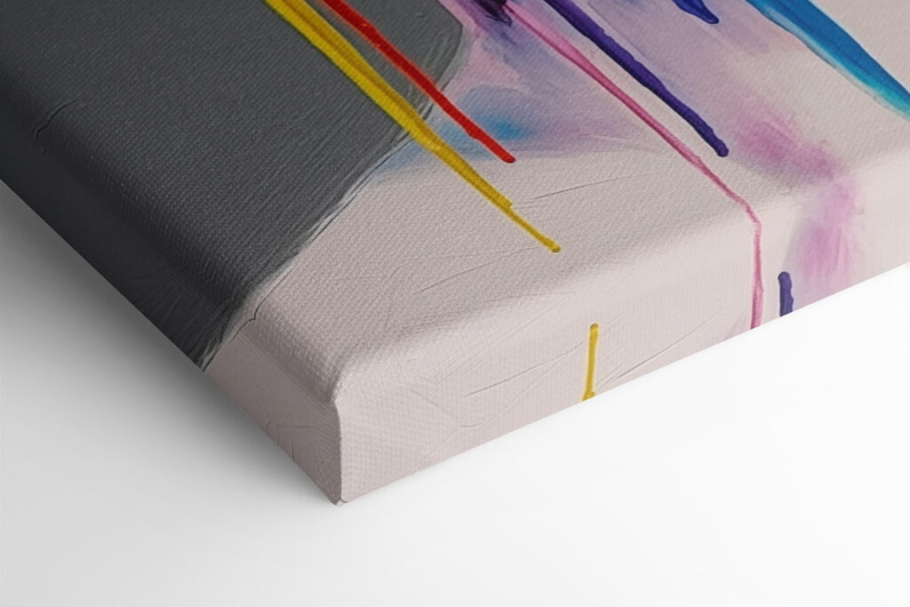 Painting of a woman with colorful paint on her face