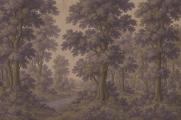 Painting of trees and a river