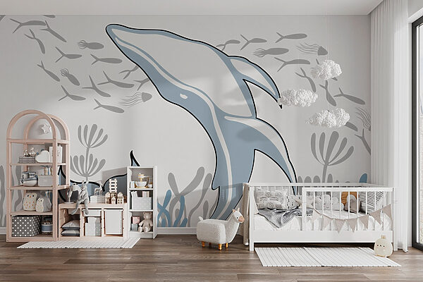 Dolphin swimming in the ocean