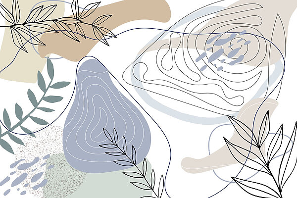 Abstract shapes and leafy accents Abstract shapes and leafy accents