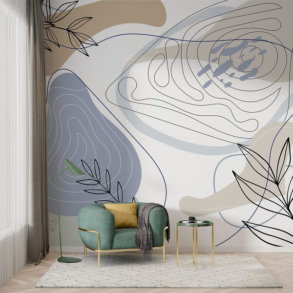 Abstract shapes and leafy accents Abstract shapes and leafy accents