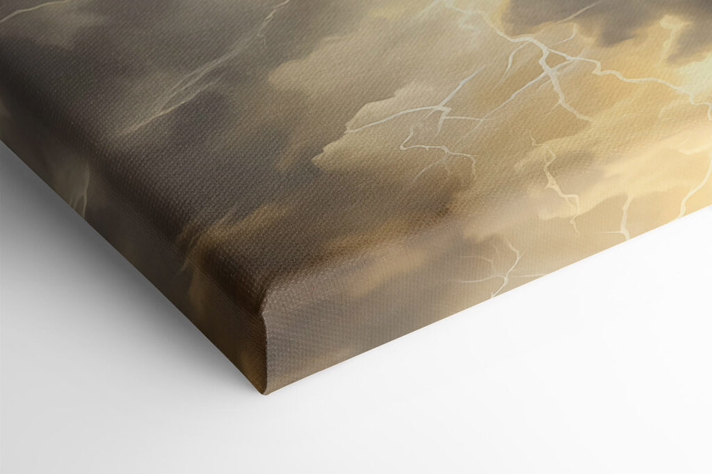 Lightning striking in the sky