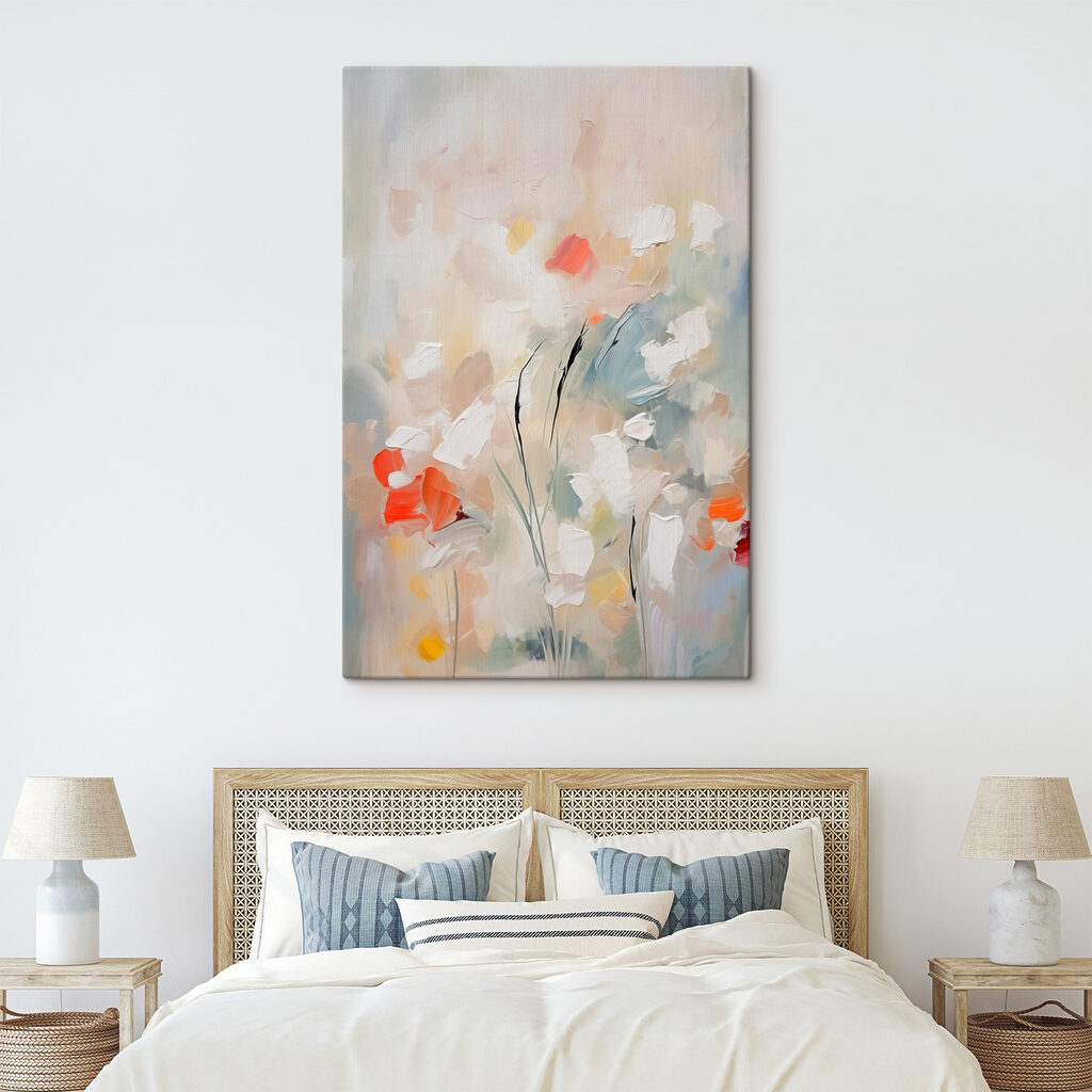 Painting of flowers on a wall