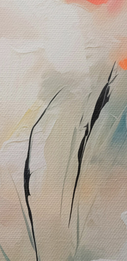 Painting of flowers on a wall