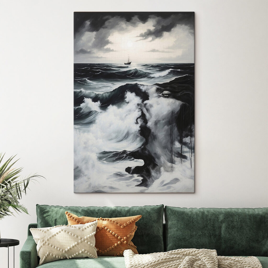 Painting of a ship in the ocean Painting of a ship in the ocean