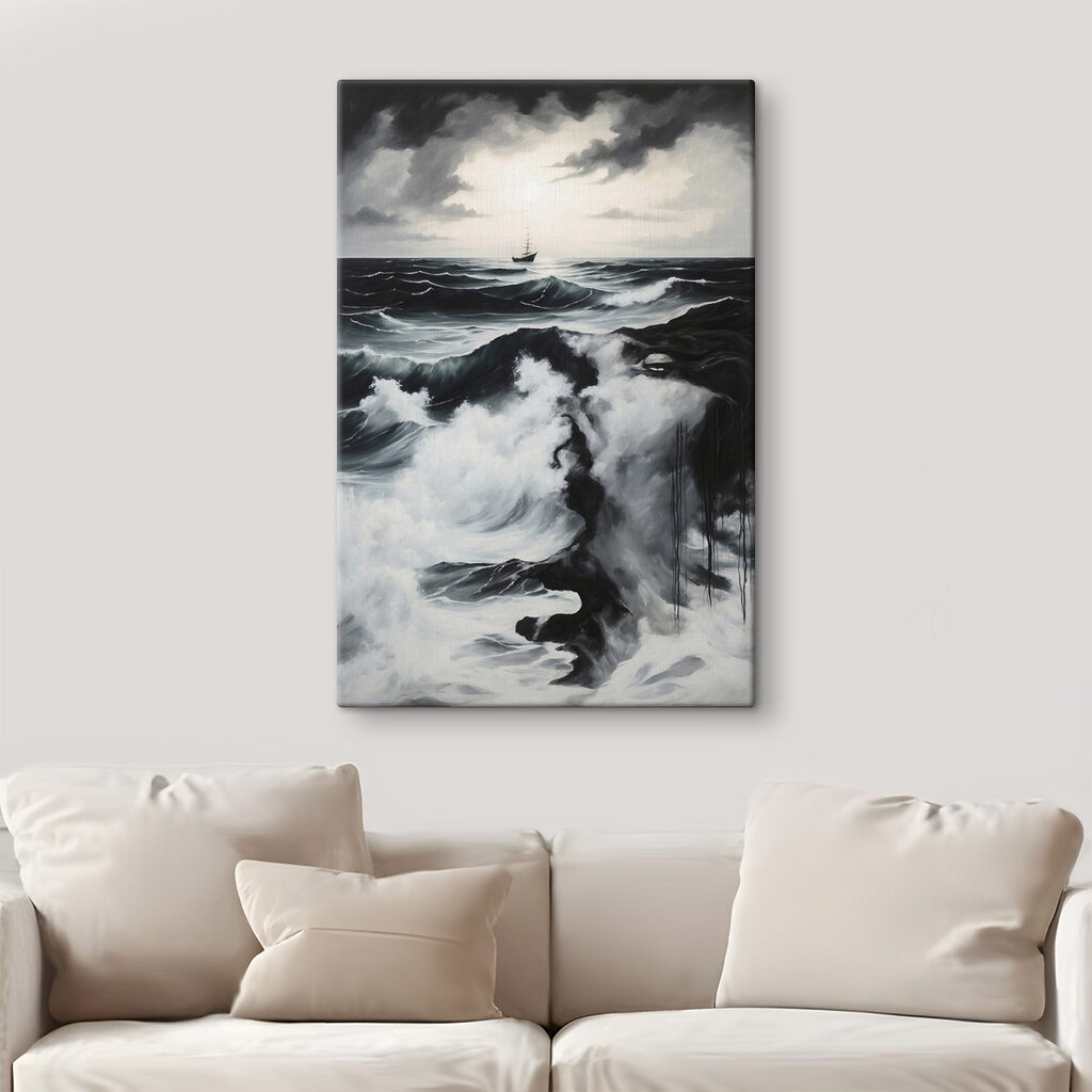 Painting of a ship in the ocean Painting of a ship in the ocean