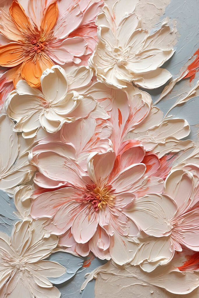 Delicate petals in soft pastel hues