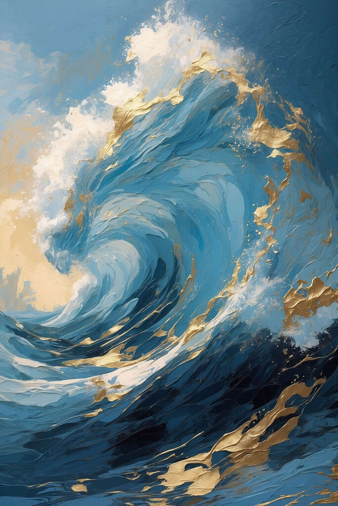 Majestic wave in vibrant blues Majestic wave in vibrant blues